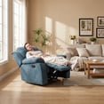 thumbnail image 3 of Lifestyle Furniture 3 Piece Modern Microfiber Reclining Living Room Set Blue, 3 of 8