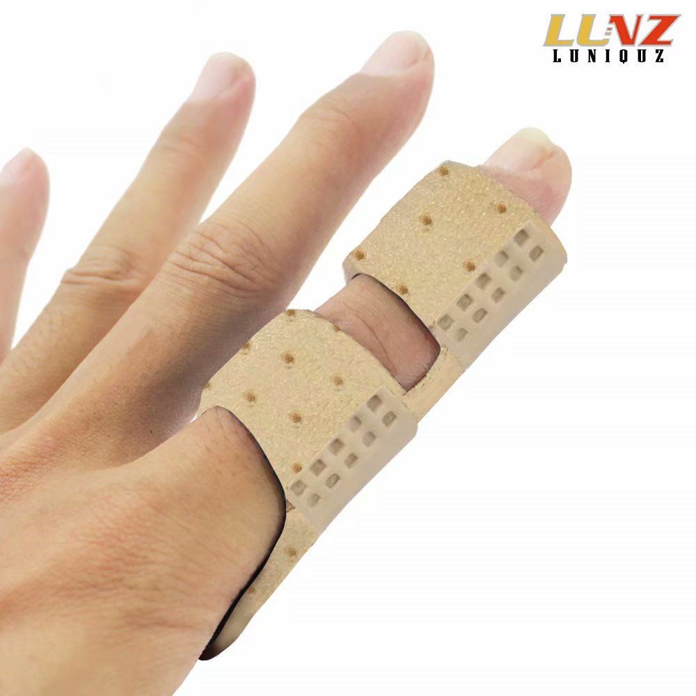 Finger Brace Splint with Rigid Support to Immobilize Finger Joint
