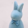thumbnail image 5 of Easter Flocked Bunny with Flocked Bunny Statue, Easter Bunny Decoration with Bow, Cute Easter Bunny Statue, Tabletop Home Decor, Garden Decor, Easter Celebration Bunny Decoration, 5 of 7