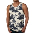 thumbnail image 3 of BiZtdJrK Mens Muscle Fit Tank Tops Casual Crewneck Gym Workout Sleeveless Shirts Fashion Hawaiian Beach Palm Tree Graphic Tees Multicolor XXXL, 3 of 6