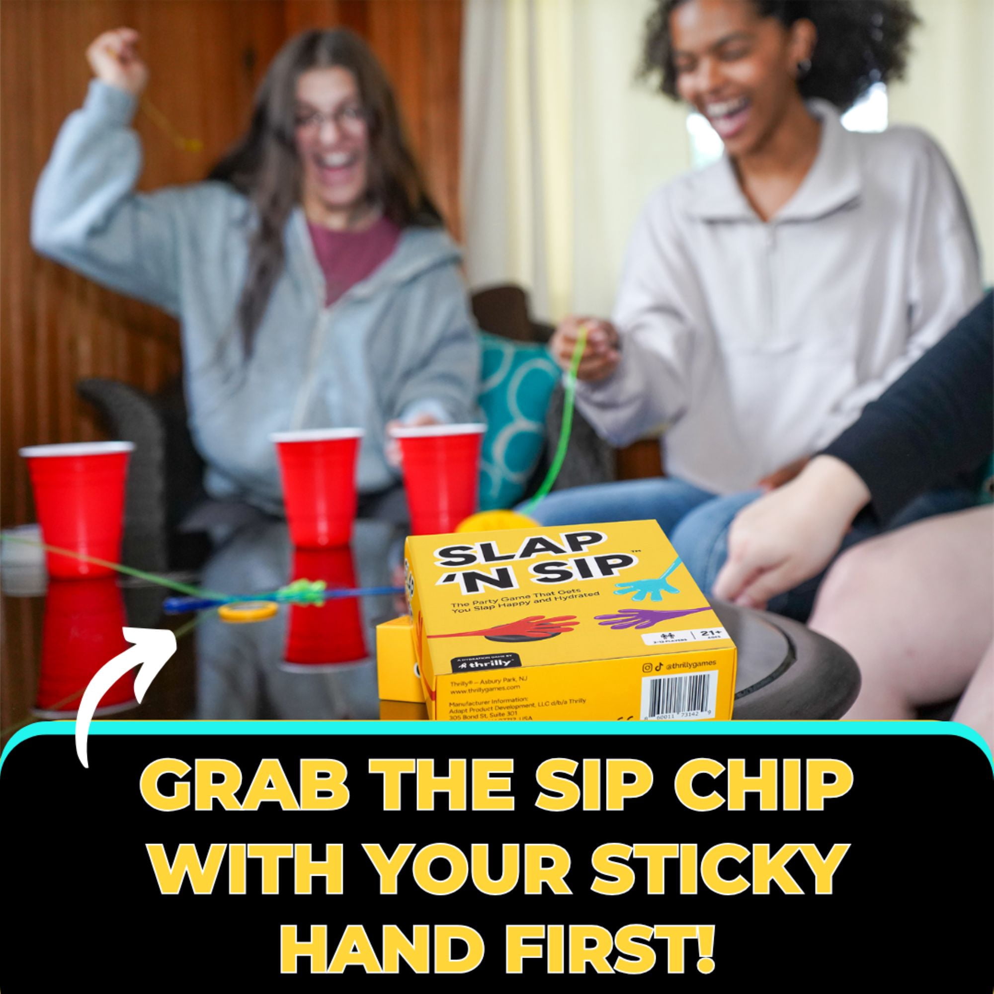 Slap ’N Sip Adult Sticky Hand Party Game for Ages 21 and up, from Asmodee