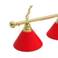thumbnail image 2 of Red 3 Shade Billiard Light with Brass Fixture, 2 of 5