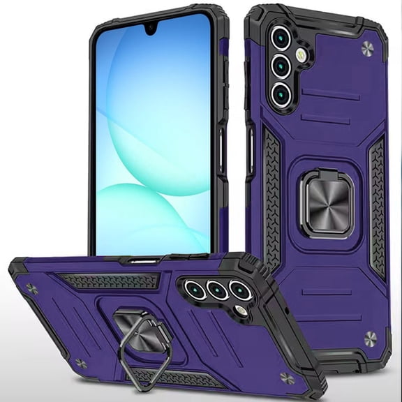For Samsung A17 5G Robust Magnetic Kickstand Hybrid Case Cover - Dark Purple