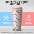 thumbnail image 4 of 18oz Cute Bee Coffee Mug Travel Cups with Lid and Flip Straw, Pink Stainless Steel Insulated Tumbler Water Bottle with Strap, Gifts for Women Animal Lovers, 4 of 6