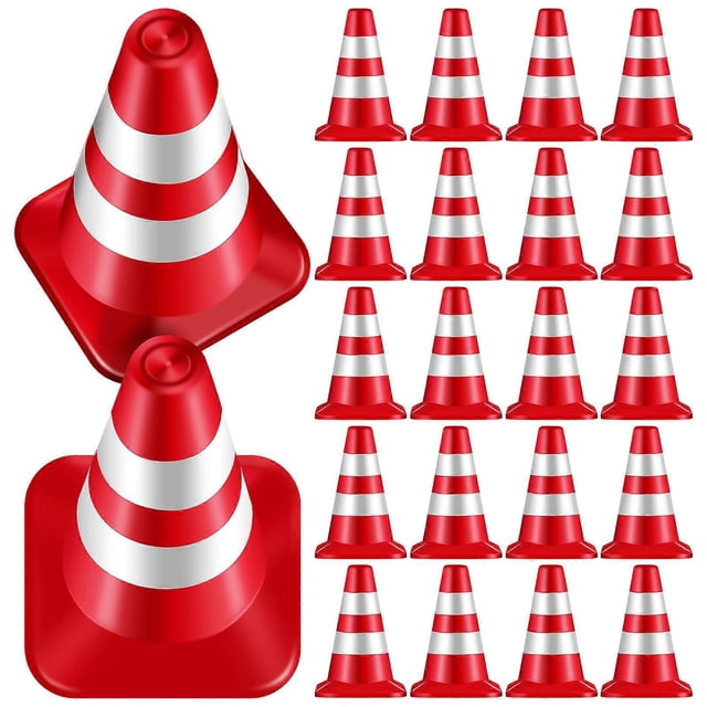 Mini Traffic Cones Plastic Ornaments for Decoration Use 30Pcs Pack