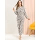 thumbnail image 2 of Pijama De Franela Lindo Impreso Manga Larga Top Y Pantalones Para Dormir Ropa De Dormir Suave Conjuntos Invierno Para Mujeres Leopardo XL, 2 of 6