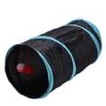 thumbnail image 4 of BOKYAN Collapsible Polyester Black Pet Cat Tunnel Toy Tube with Crinkle Crackle Paper Peephole and Rattle Ball for Indoor Cats Play and Hide (18.7 inches / 47.5 cm), 4 of 4