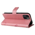 thumbnail image 4 of Wallet Case for iPhone 14 6.1" 2022, Allytech Embossed Tree&Cat PU Leather and TPU Bumper Anti-Shock Drop Proof Hand Strap Case for iPhone 14 5G, Pink, 4 of 8