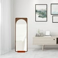 thumbnail image 1 of unbranded Lot de 1 Support de Miroir en Bois Brun pour Plancher de Style Moderne, 1 of 1