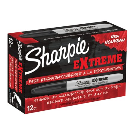 Sharpie Extreme Permanent Markers, Fine Point, Black, 12 Count