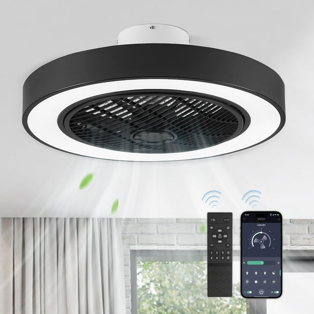 Ventilador de techo LEDIARY, control remoto sin aspas de 22 pulgadas, 6 velocidades, 3000-6000 K