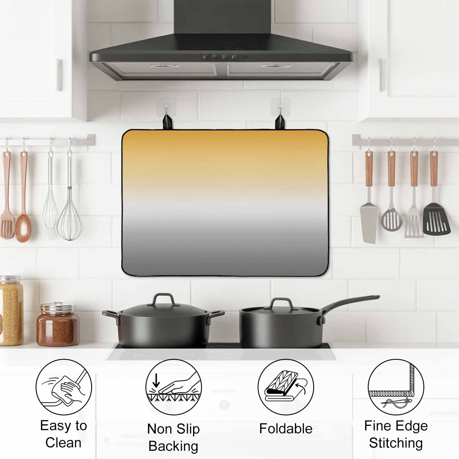 Color Gradient Pattern Stove Top Cover for Electric Stove, Heat-proof & Non Slip Glass Top Stove Cover Protector, Kitchen Flat Cooktop Rubber Mat 24x21 Inches