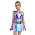 thumbnail image 3 of Xnihocha Kids Girls Sleeveless Alien Dress Sequins Shiny Tutu Dress Outer Space Dress up Dresses Blue 6, 3 of 5