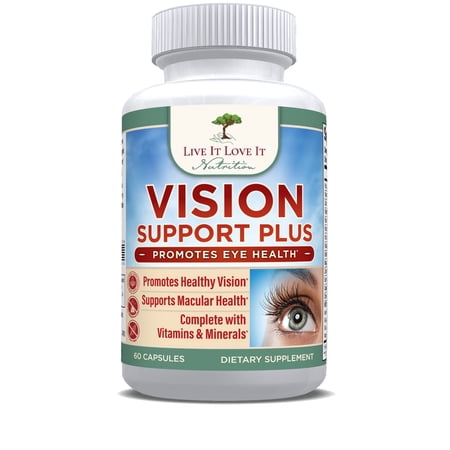 Live It Love It Vision Support Plus, Vision Supplement, Eye Health Formula Vision Vitamins (60 Caps)