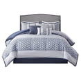 thumbnail image 1 of Madison Park Bennett 7-Piece Polyester Jacquard Comforter Set in Navy, 1 of 14