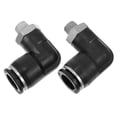 thumbnail image 1 of MasteelfCA 1 Set 2Pcs Air Pipe Connectors Thread Quick Pneumatic Tube Fittings (Black), 1 of 8