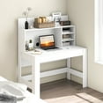 thumbnail image 4 of Patiojoy 48" Computer Desk with Bookshelf Home Office Writing Desk with Anti-Tipping Kits & Cable Management Hole Rustic Oak, 4 of 10