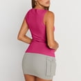 thumbnail image 4 of Lumtrix Boat Neck Tank Tops For Women Seamless Shirts Cute Casual Basic Sim Fitted Summer Going Out Crop Tops Hot Pink XL, 4 of 6