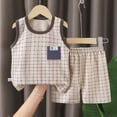thumbnail image 2 of enyan Toddler Boy Clothes Outfits Kid Summer Hawaiian Print T-Shirt + Elastic Waist Pockets Elastic Shorts 2PCS Set Baby Clothes Boy Blue,18-24 Months, 2 of 5