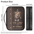 thumbnail image 5 of FKELYI Brown Lion Cross Print Bible Cover PU Leather Church Bible Bag Zippered Book Carrier Bags Portable Book Organizer Holder with Top Handle for Women Men Outdoor Study, 5 of 6