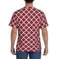 thumbnail image 3 of Bixox Men's Red Moroccan Printed Short Sleeve Skinny Athletic T-Shirt, 3 of 6