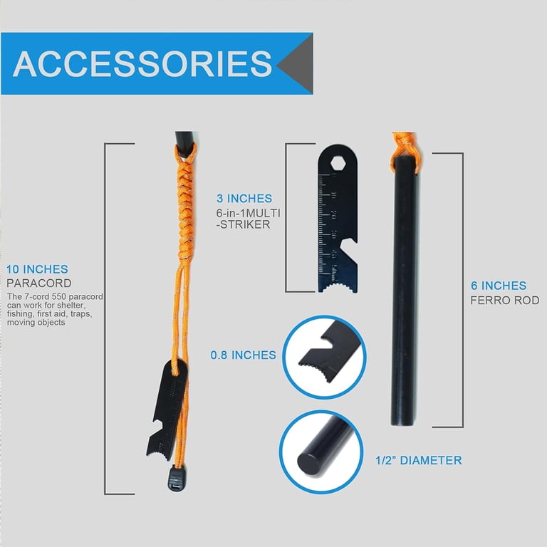 Fire Starter Survival Tool 2-Pack, Ferro Rod Kit with Striker, Paracord Wrist Fire Starter Survival Tool 2-Pack, Ferro Rod Kit with Striker, Paracord Wrist