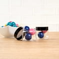 thumbnail image 4 of Chef 101 2 oz Round Clear Plastic Candy and Snack Jar - with Black Plastic Lid - 2" x 2" x 1 3/4" - 100 count box, 4 of 10