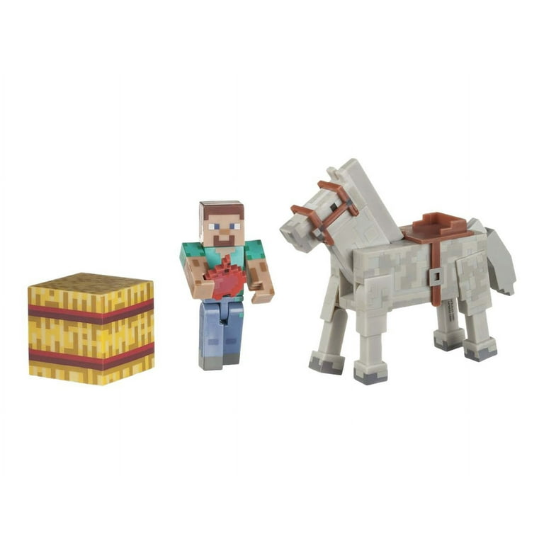 Ensemble de figurines d'action Minecraft Steve, cheval, cochon et  accessoires