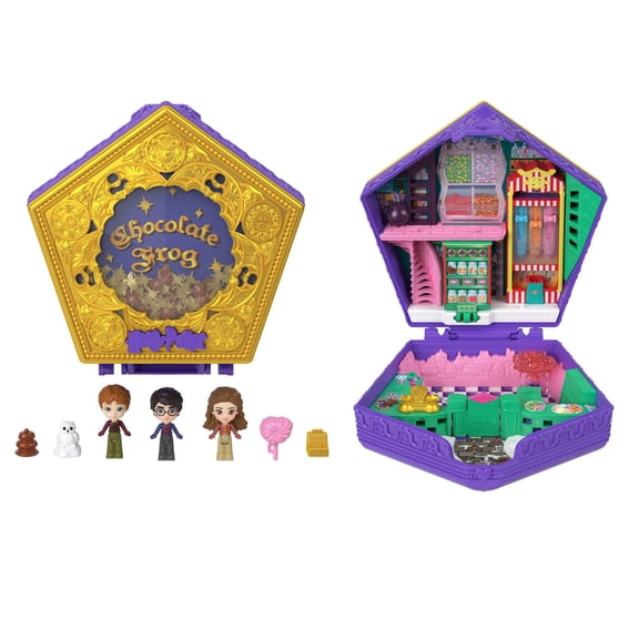 Polly Pocket Micro Dolls & Playset, Harry Potter Movie-Inspired Compact with 7 Accessories