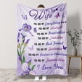 thumbnail image 5 of KAAYEE Anniversary Romantic Gift for Wife,Ultra-Soft Micro Fleece Sherpa Throw Blanket for Birthday Gifts from Husband,Valentines Day Gifts for Her,for Bedding Sofa and Travel,Purple, 5 of 8