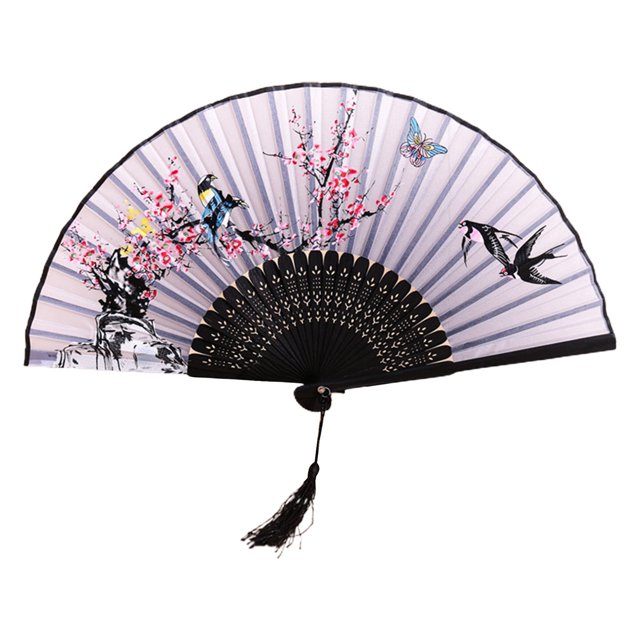 CSChome Handheld Fan Folding Foldable Stable Shaft Ancient Style Dancing Cosplay Prop