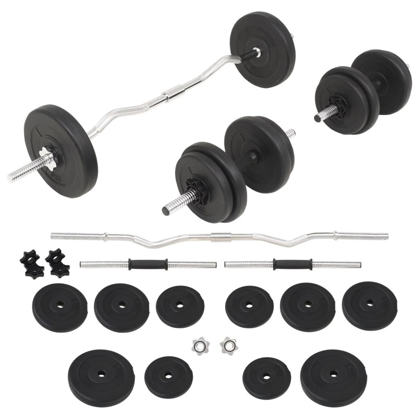 Details about   44lb Weight Dumbbell Set Adjustable Fitness GYM Home Cast Full Iron Steel Plates 