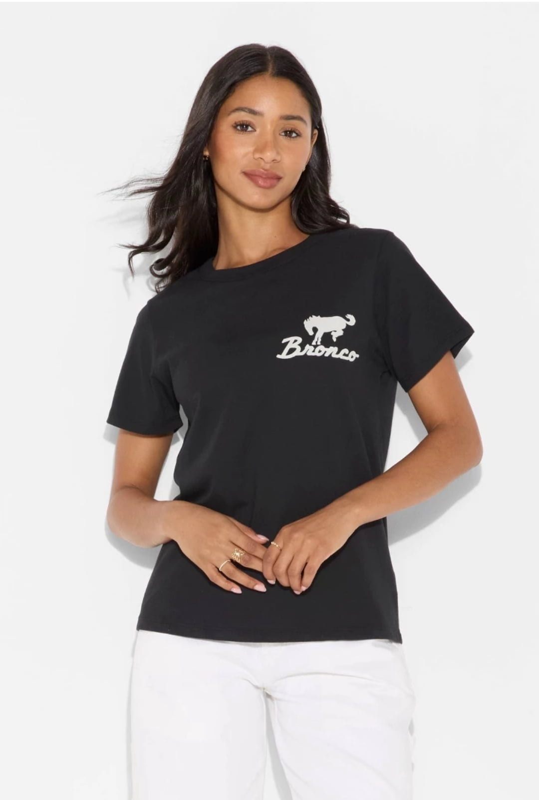 Women's Bronco Black Graphic T-Shirt - Large
