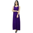 thumbnail image 3 of Bimba Women's Solid Spaghetti Strap Maxi Dress for Summer Beach Wear Sundress, 3 of 8