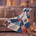 thumbnail image 6 of Patriotic 4Th Of July Patchwork Stars Stripes, Cozy Friendship Quote Scene, Warm Flannel Blanket for Living Room and Reading Nook, Art Lovers Friendship Gift, Artistic Home Decor, 6 of 9