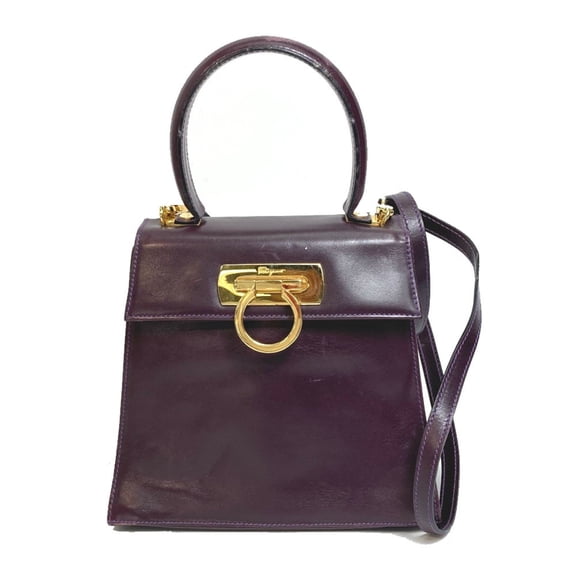 Pre-Owned Salvatore Ferragamo Vala 2WAY Shoulder Bag Hand Bag purple (Fair)