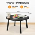 thumbnail image 6 of Lightweight Outdoor Table, Sturdy Round Metal End Table, Ideal for Patio, Garden, Yard, Living Room, Balcony, Black, 6 of 6