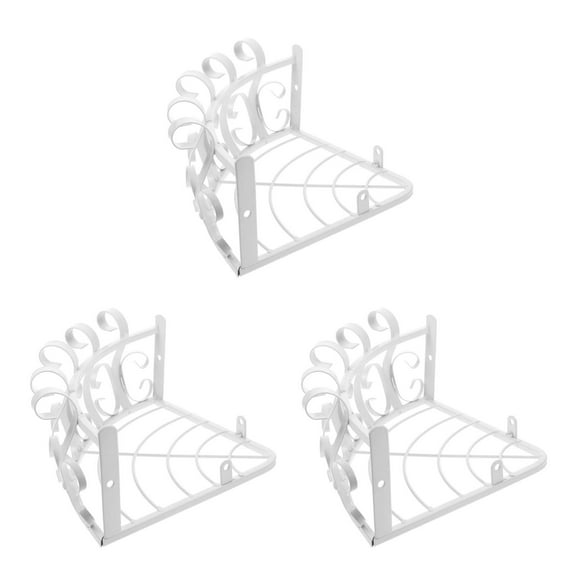 3 Pcs Porch Rail Planters Corner Shelf Flower Pot Rack Hanging Semicircle Stand