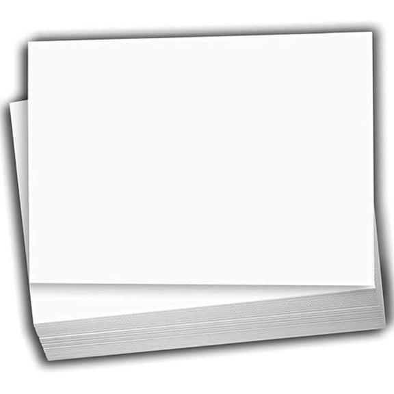 Hamilco White Cardstock Thick Paper - 5 x 7" Blank Heavy Weight 130 lb Cover Card Stock - 100 Pack