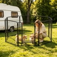 thumbnail image 5 of WLLJOY Dog Playpen, 32 Inch 8 Panels Heavy Duty Metal Pet Fence for Indoor/Outdoor, Large Dog Exercise Pen for RV Camping/Yard/Garden, Black, 5 of 10