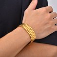 thumbnail image 5 of VNOX Stainless Steel Watch Band Link Bracelet for Men, Silver or Gold Gift Jewelry, 5 of 7