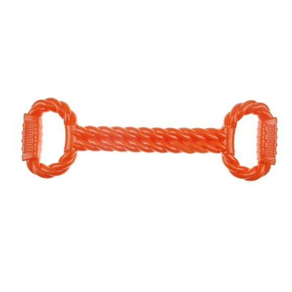 Infinity Pet 19” TPR Tug and Chew Rope Toy with Handles, Orange