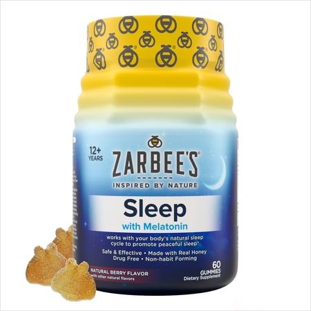 Zarbee s Adult Sleep with Melatonin Gummies Supplement 60 Count