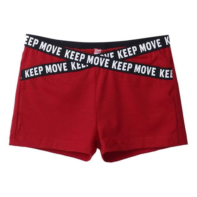 Yeahdor Enfants Filles Danse Jazz Sport Bas d'Entraînement Imprimé Entraînement Physique Course Shorts Rouge 10