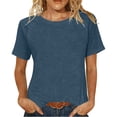 thumbnail image 2 of Paiwinds Women's Crew Neck Short Sleeve Raglan Loose Fit T-Shirt Casual Everyday Top Soft Polyester Spandex Blend Pullover Blouse, 2 of 8
