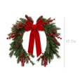 thumbnail image 3 of Christmas Wreath with Red Bows - Artificial Cedar Winter Wreath Decor, Farmhouse Holiday Wreath for Indoor Outdoor Christmas Decorations - 18'', 3 of 7