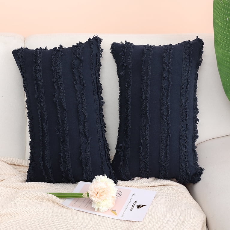Unique Bargains 2-Pack Decorative Cotton Linen Throw Pillow Covers