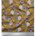 thumbnail image 1 of Soimoi Polyester Crepe Fabric Leaves,Rose & Camellia Floral Print Fabric by Yard 42 Inch Wide, 1 of 1
