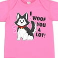 thumbnail image 4 of Inktastic I Woof You a Lot with Husky Dog Illustration Boys or Girls Baby Bodysuit, 4 of 5