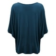 thumbnail image 2 of Made by Johnny Womens V-Neck Square Sleeves Oversized Loose Fit Top XXXL TEAL, 2 of 6